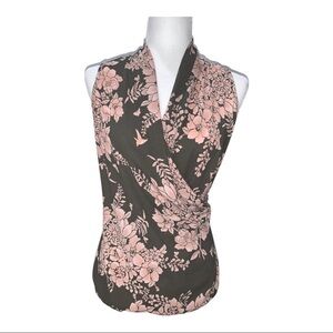 CAbi Flower Print Sleeveless Top size Small